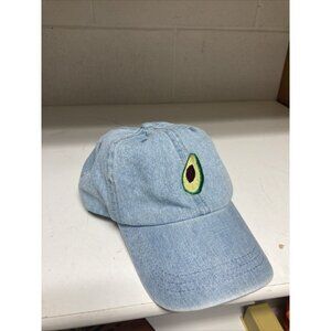 Avocado Light Blue Denim Baseball Hat By HG Strapback Cap Embroidered Excellent